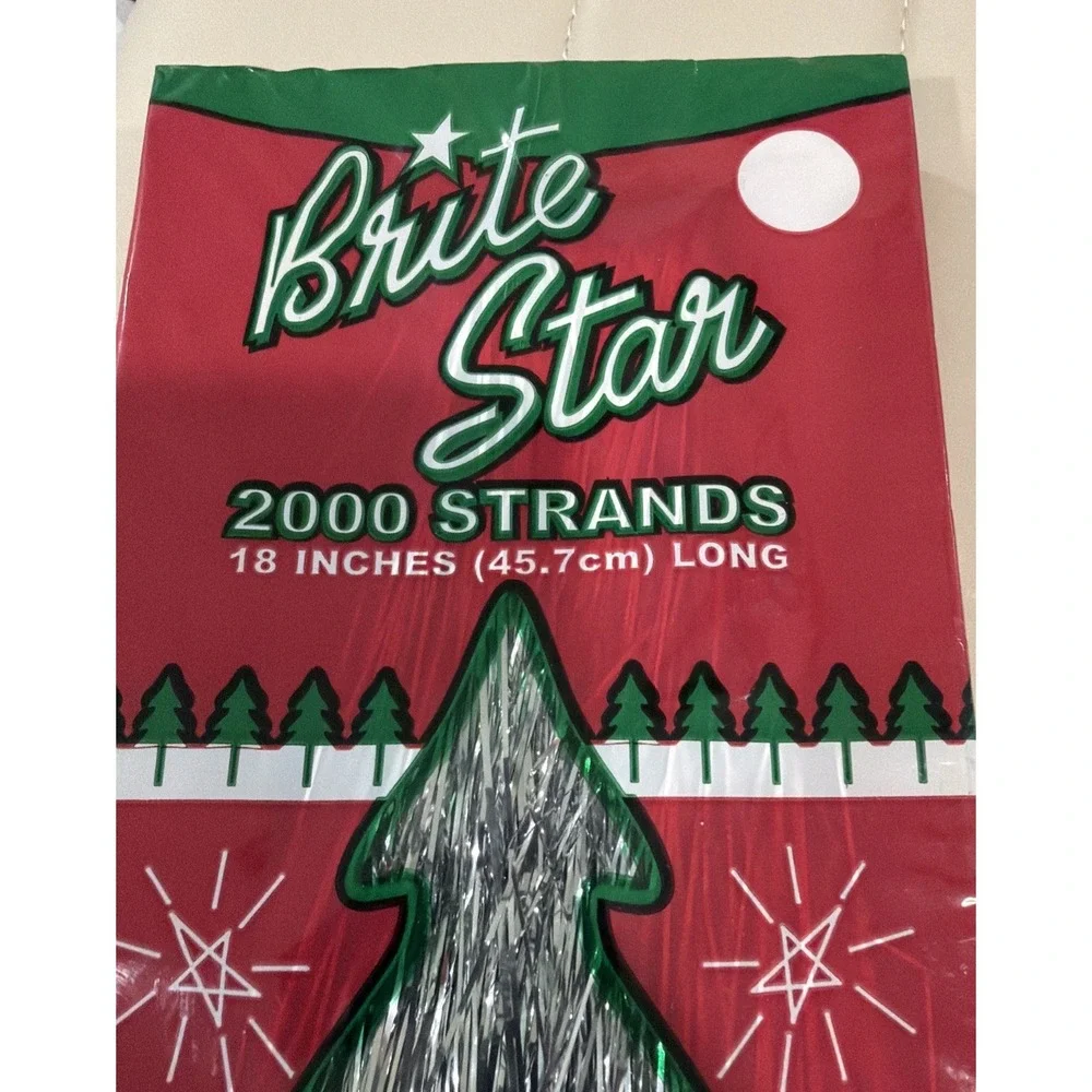 Brite Star Tinsel Silver Icicles Christmas Tree Holiday Decor 1000 Strands New